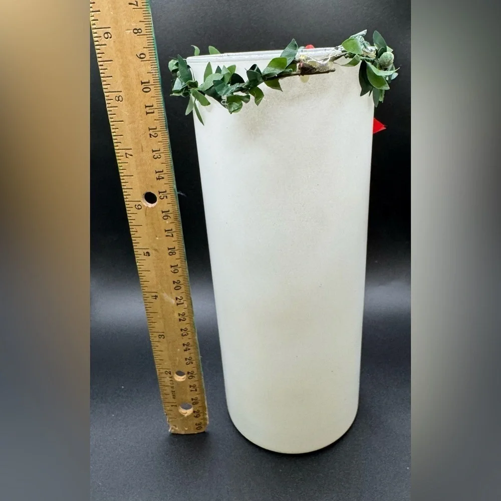 New OOAK White Snowman Pillar Cylinder Votive Christmas Candle